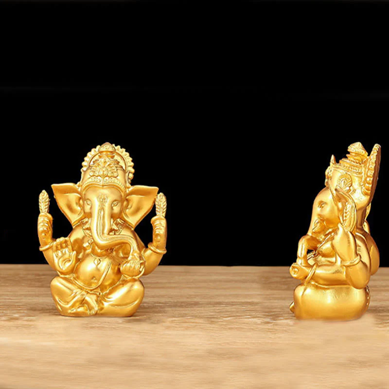 Buddha Stones Ganesh Ganpati Statua Elefante Trasformazione Decorazione Casa Resina - Image 9