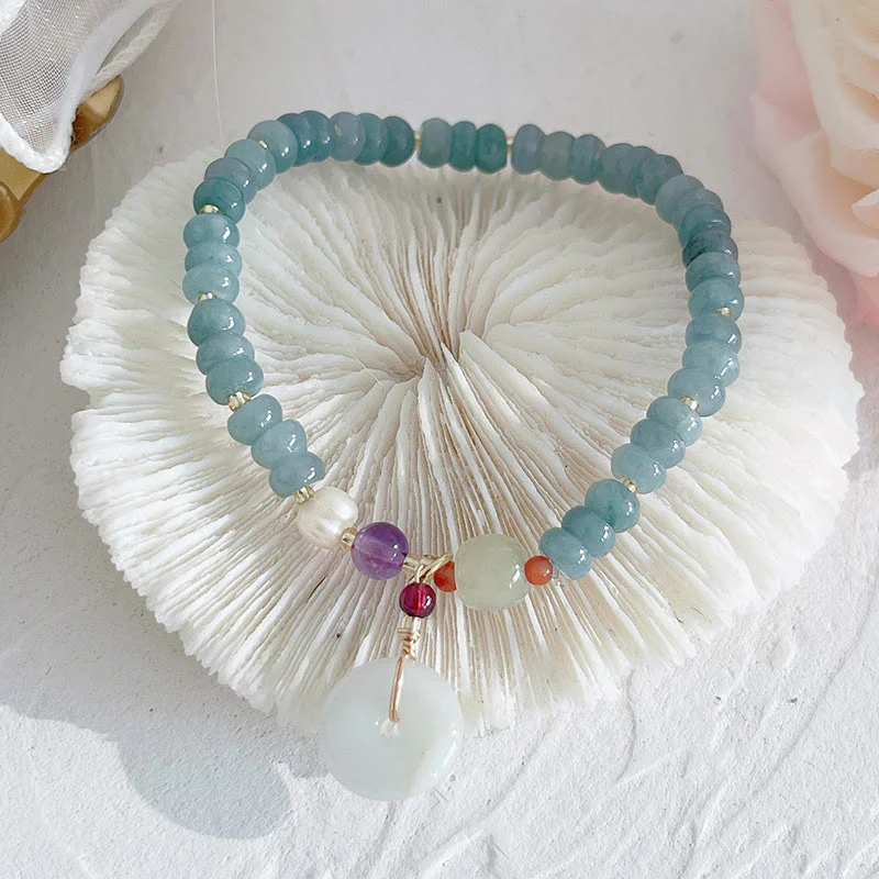 Buddha Stones, giada naturale di Hetian, perle, fibbia della pace, carattere Fu, zucca, borsa dei soldi, quarzo fragola, braccialetto della fortuna PiXiu - Image 10