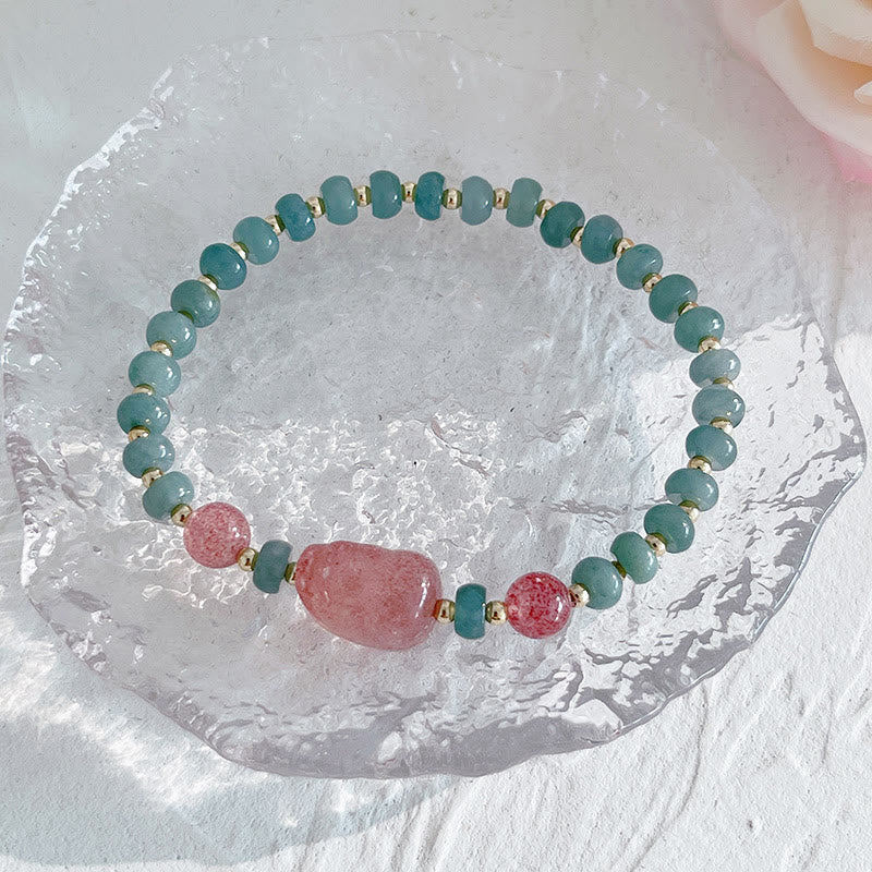 Buddha Stones, giada naturale di Hetian, perle, fibbia della pace, carattere Fu, zucca, borsa dei soldi, quarzo fragola, braccialetto della fortuna PiXiu - Image 15