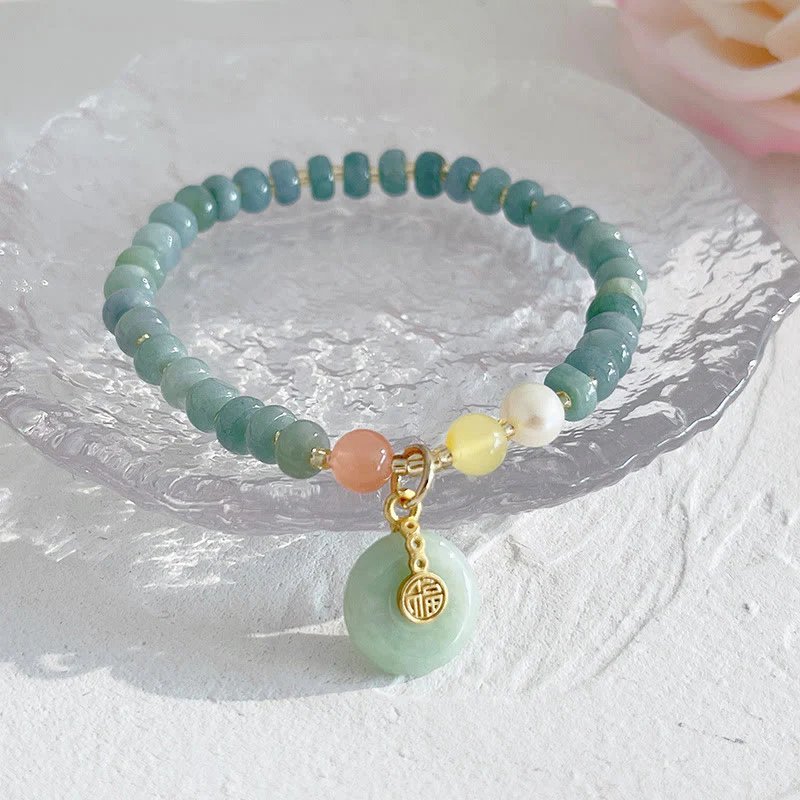 Buddha Stones, giada naturale di Hetian, perle, fibbia della pace, carattere Fu, zucca, borsa dei soldi, quarzo fragola, braccialetto della fortuna PiXiu - Image 3