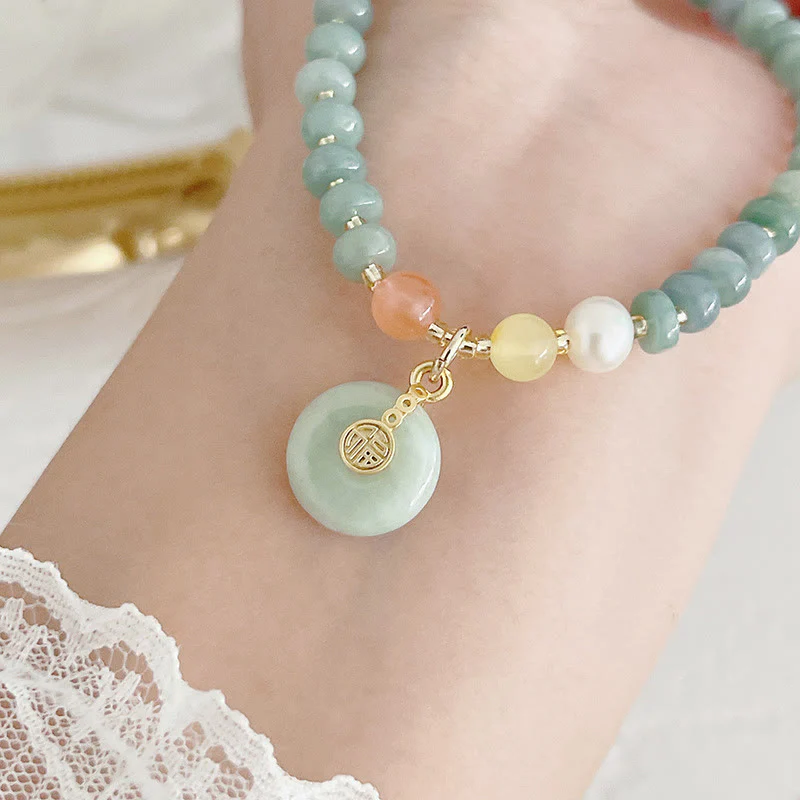 Buddha Stones, giada naturale di Hetian, perle, fibbia della pace, carattere Fu, zucca, borsa dei soldi, quarzo fragola, braccialetto della fortuna PiXiu - Image 4