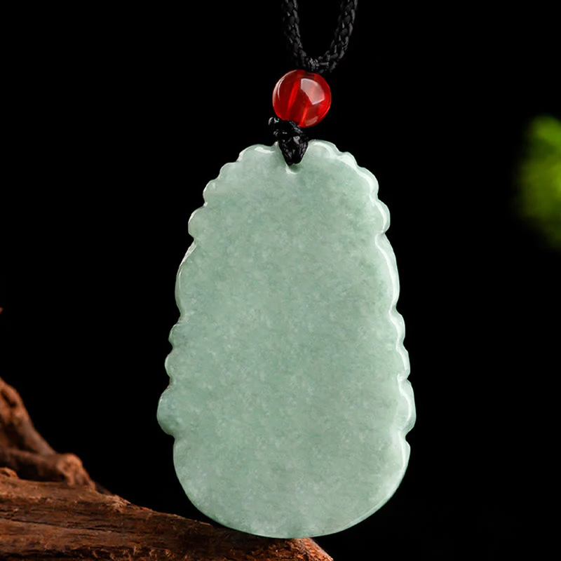 Buddha Stones Giada verde naturale 12 Zodiaco cinese Fortuna Prosperità Collana pendente - Image 7