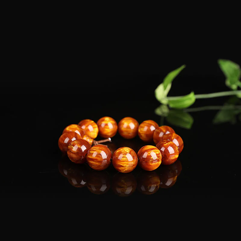 Buddha Stones Golden Sea Willow Braccialetto Mala Successo Positivo - Image 5