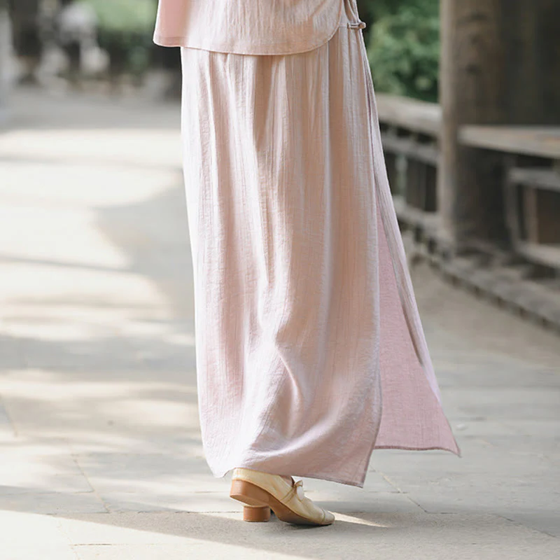 Buddha Stones Gonna e pantaloni da donna con tasche e spacchi sull'orlo in tinta unita - Image 17