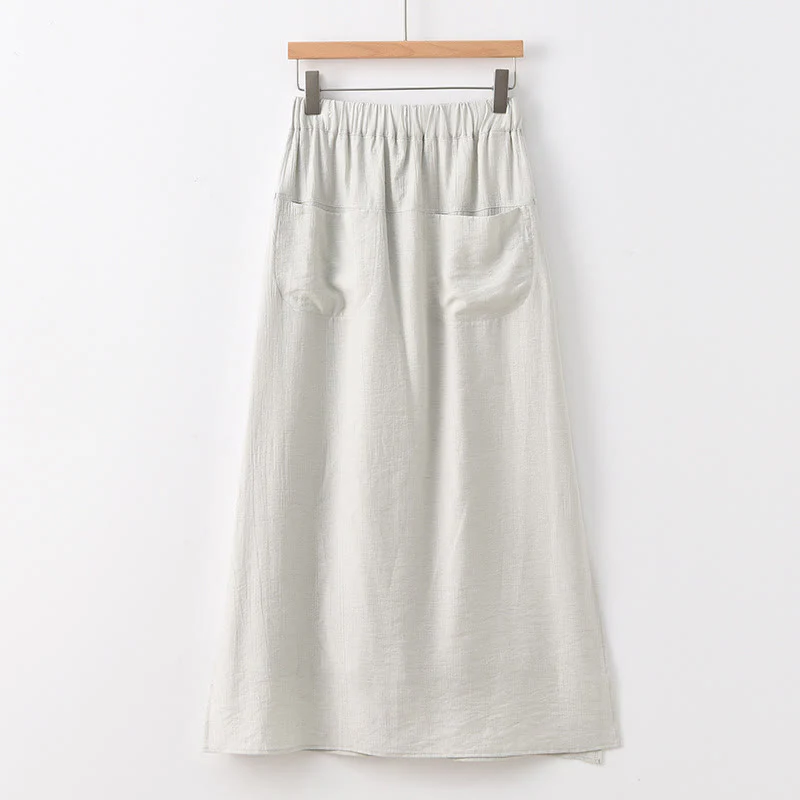 Buddha Stones Gonna e pantaloni da donna con tasche e spacchi sull'orlo in tinta unita - Image 22