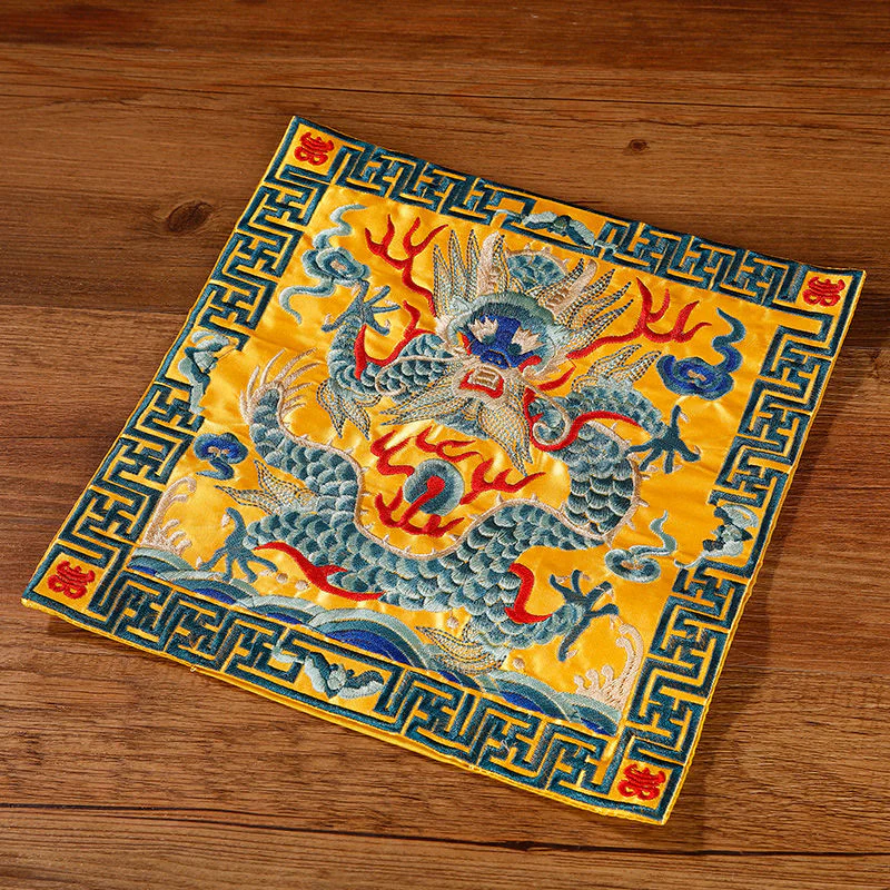 Buddha Stones Gru Fenice Drago Kirin Ricamato Tazza Sottobicchiere Tazza da Tè Quadrato Kung Fu Tappetino da Tè - Image 25