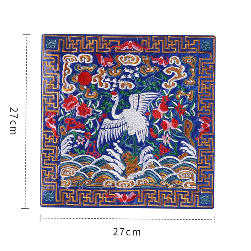 Buddha Stones Gru Fenice Drago Kirin Ricamato Tazza Sottobicchiere Tazza da Tè Quadrato Kung Fu Tappetino da Tè - Image 7