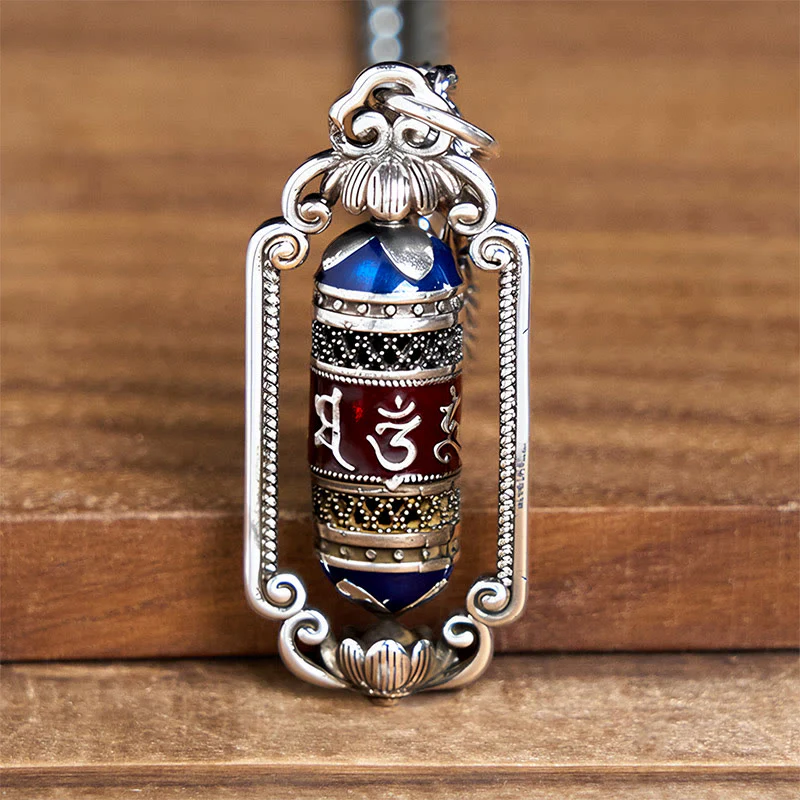 Buddha Stones in rame con ruota di preghiera Om Mani Padme Hum, stile vintage Buddha Stones - Image 11