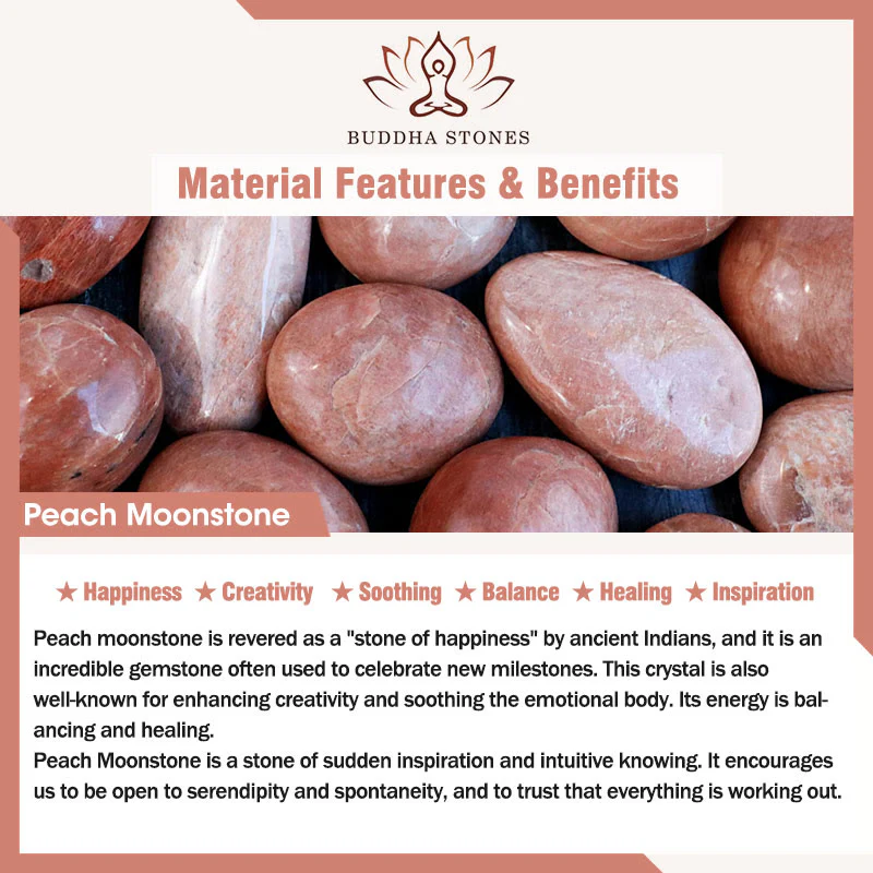 Buddha Stones in rame placcato oro 14k Fu Lu Shou Crystal Peach Moonstone Happiness Wealth - Image 16
