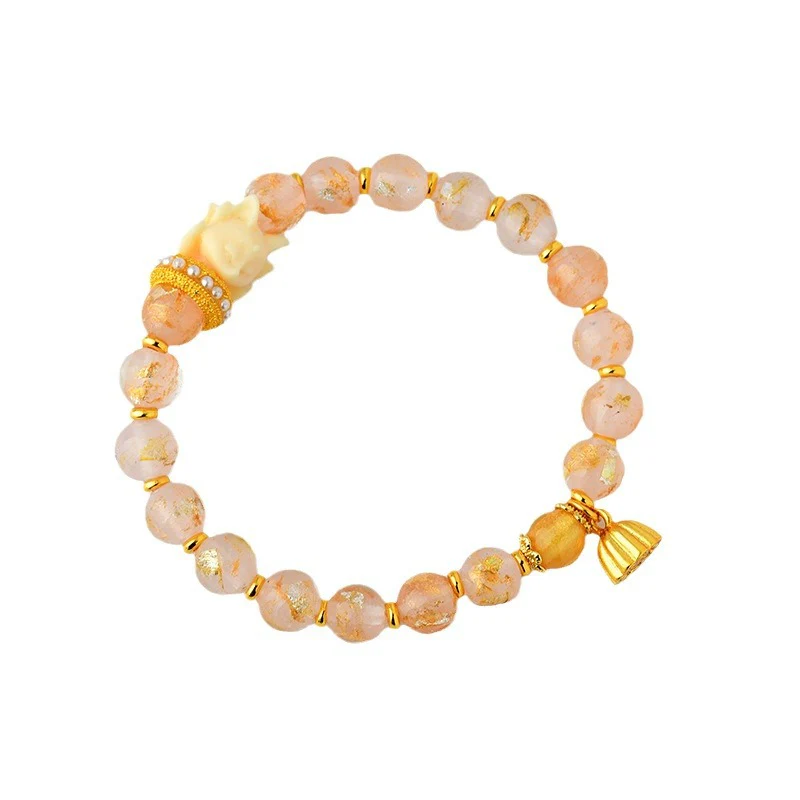 Bracciale con ciondolo a forma di loto, volpe a nove code, Buddha Stones, incenso tibetano, cenere, perle di vetro Liuli - Image 7