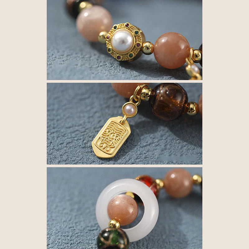 Buddha Stones Incenso Tibetano Cenere Vetro Liuli Pietra Tridacna Pietra del Sole Om Mani Padme Hum Ruota della Preghiera Braccialetto con Ciondolo - Image 13