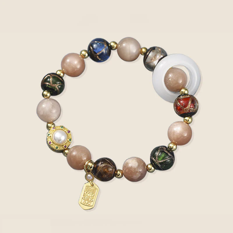 Buddha Stones Incenso Tibetano Cenere Vetro Liuli Pietra Tridacna Pietra del Sole Om Mani Padme Hum Ruota della Preghiera Braccialetto con Ciondolo - Image 15