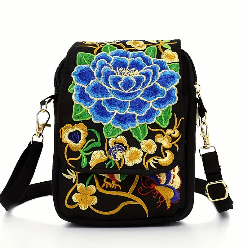 Buddha Stones Inula Flower Peony Ricamo Tela Shopping Borsa Borsa A Tracolla - Image 2