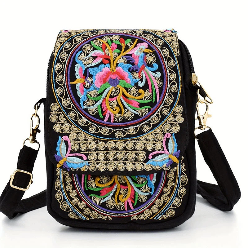 Buddha Stones Inula Flower Peony Ricamo Tela Shopping Borsa Borsa A Tracolla - Image 6