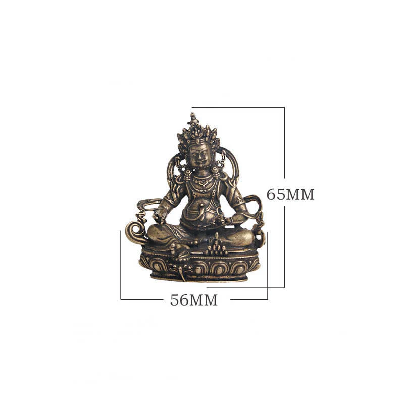 Buddha Stones Jambhala Bodhisattva Figurina Serenità Statua di Rame Decorazione - Image 10