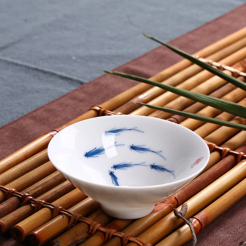 Buddha Stones Jingdezhen blu e bianco porcellana Koi Fish tazza da tè in ceramica Kung Fu tazze da tè - Image 10