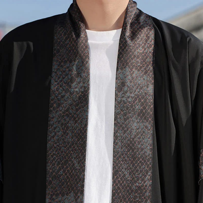 Buddha Stones Kimono da uomo estivo casual con colletto a risvolto in stile zen e maniche a tre quarti. - Image 10