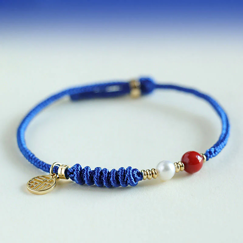 Braccialetto Buddha Stones Klein Blue String, Agata rossa del sud, Granato, Avventurina blu, Lazurite, Lapislazzuli, Farfalla in rame, Carattere positivo Fu - Image 12