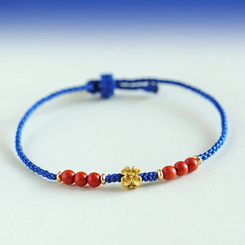 Buddha Stones Klein Blue String South Red Agate Garnet Copper Flower Power Braccialetto - Image 3