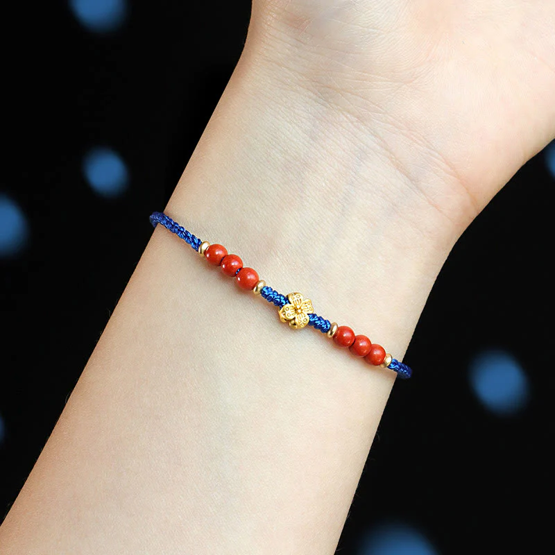 Buddha Stones Klein Blue String South Red Agate Garnet Copper Flower Power Braccialetto - Image 5