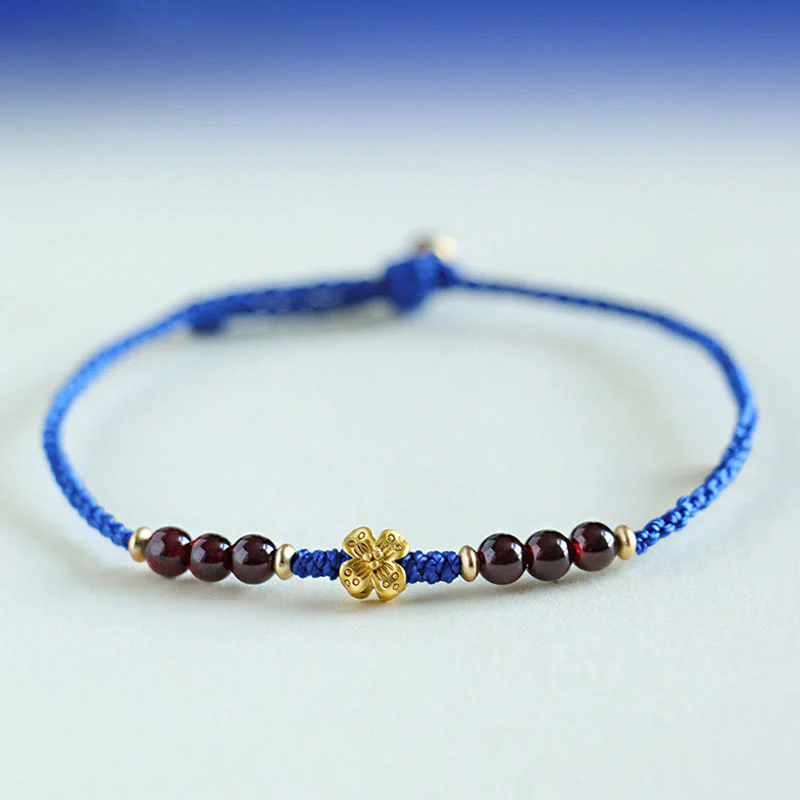 Buddha Stones Klein Blue String South Red Agate Garnet Copper Flower Power Braccialetto - Image 9