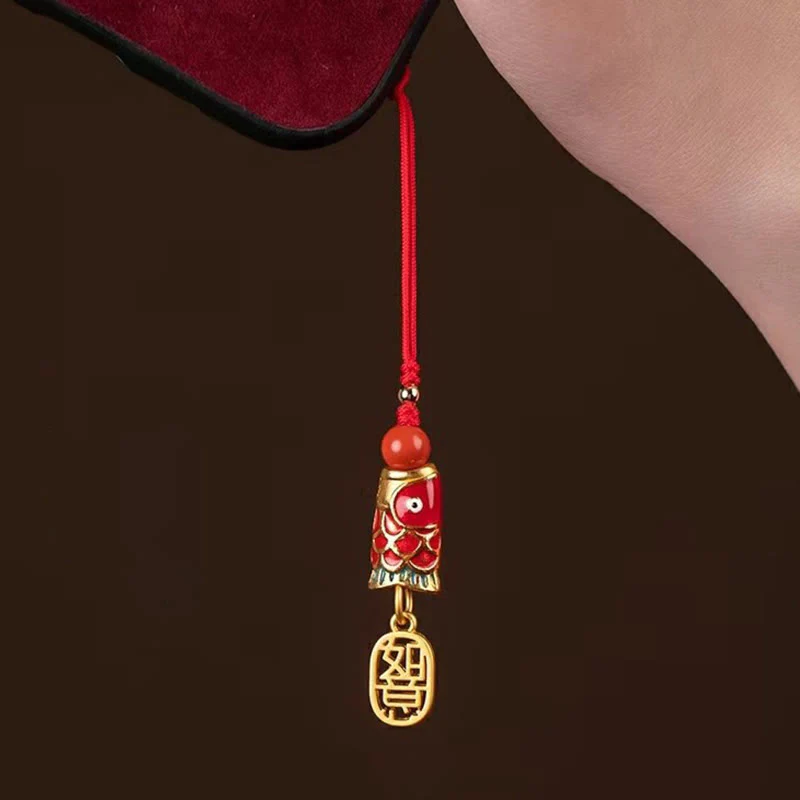 Buddha Stones Koi Fish Cinabro Attrarre Ricchezza Desiderio Ruyi Charm Fortuna Telefono Decorazione Appesa - Image 21