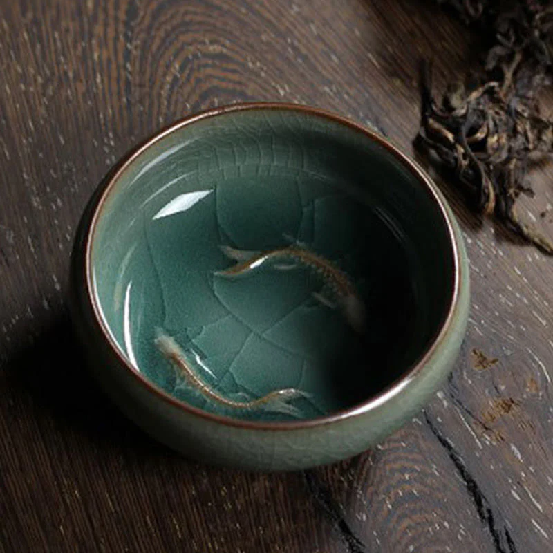 Buddha Stones Koi Fish colorato Tazza da tè in ceramica Kung Fu Tazza da tè Ciotola - Image 10