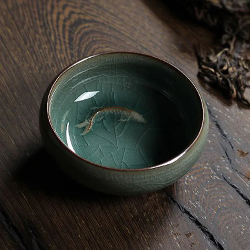 Buddha Stones Koi Fish colorato Tazza da tè in ceramica Kung Fu Tazza da tè Ciotola - Image 13