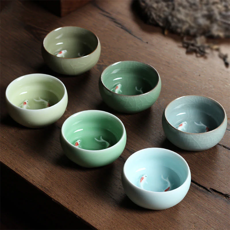 Buddha Stones Koi Fish colorato Tazza da tè in ceramica Kung Fu Tazza da tè Ciotola - Image 18