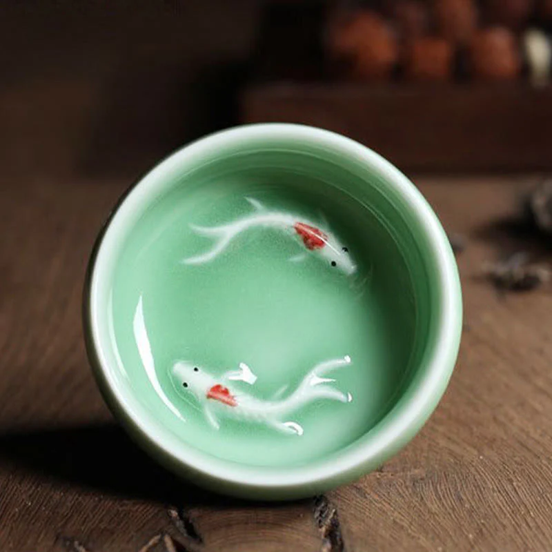 Buddha Stones Koi Fish colorato Tazza da tè in ceramica Kung Fu Tazza da tè Ciotola - Image 20
