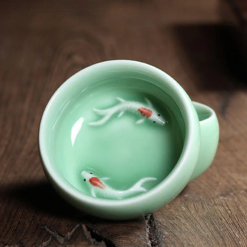 Buddha Stones Koi Fish colorato Tazza da tè in ceramica Kung Fu Tazza da tè Ciotola - Image 21