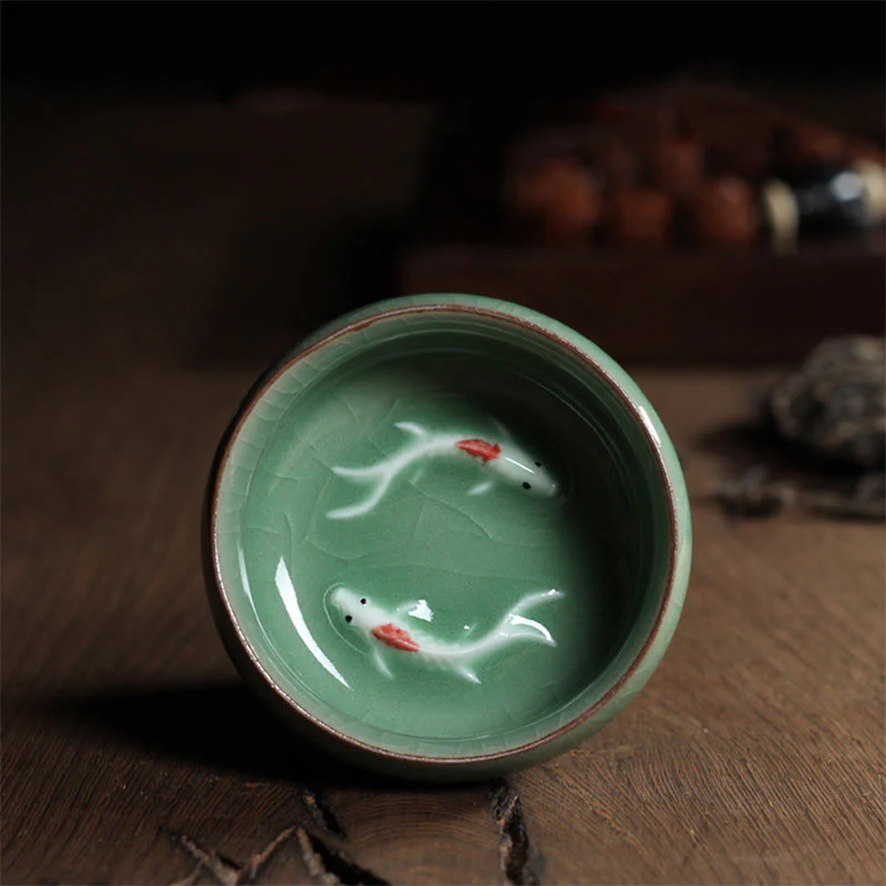 Buddha Stones Koi Fish colorato Tazza da tè in ceramica Kung Fu Tazza da tè Ciotola - Image 24