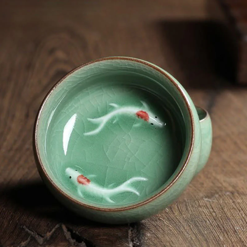 Buddha Stones Koi Fish colorato Tazza da tè in ceramica Kung Fu Tazza da tè Ciotola - Image 25