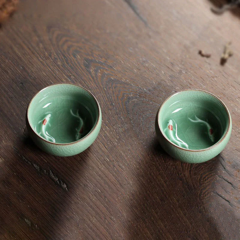 Buddha Stones Koi Fish colorato Tazza da tè in ceramica Kung Fu Tazza da tè Ciotola - Image 28