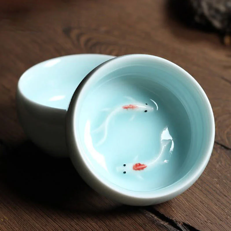 Buddha Stones Koi Fish colorato Tazza da tè in ceramica Kung Fu Tazza da tè Ciotola - Image 31