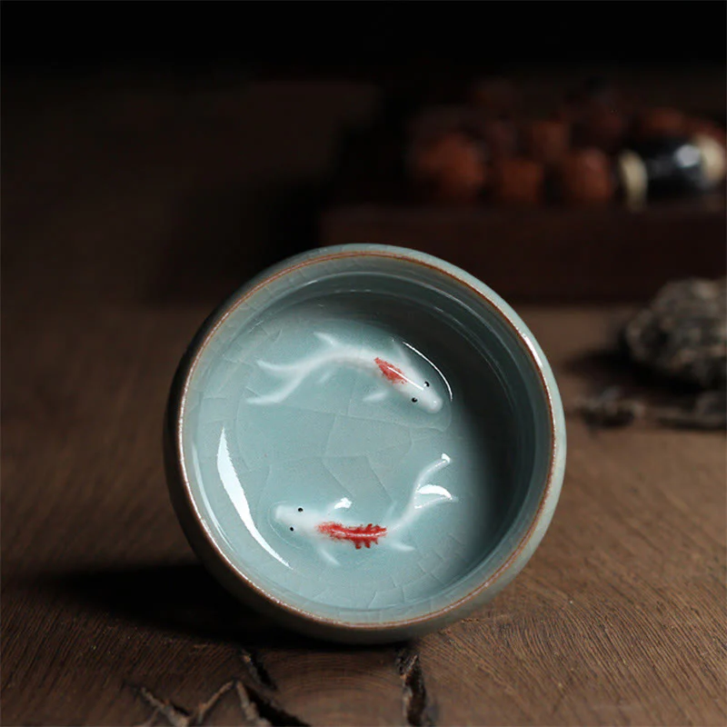 Buddha Stones Koi Fish colorato Tazza da tè in ceramica Kung Fu Tazza da tè Ciotola - Image 35