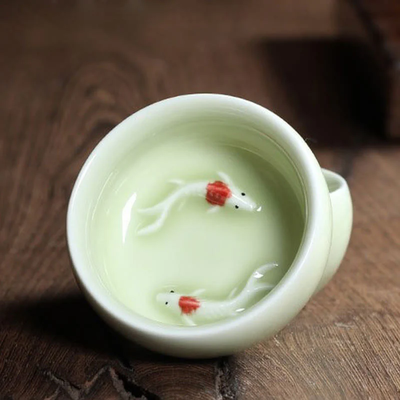 Buddha Stones Koi Fish colorato Tazza da tè in ceramica Kung Fu Tazza da tè Ciotola - Image 41