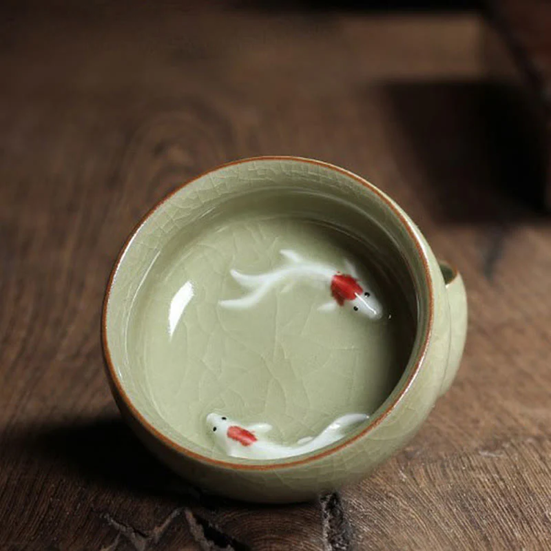 Buddha Stones Koi Fish colorato Tazza da tè in ceramica Kung Fu Tazza da tè Ciotola - Image 46