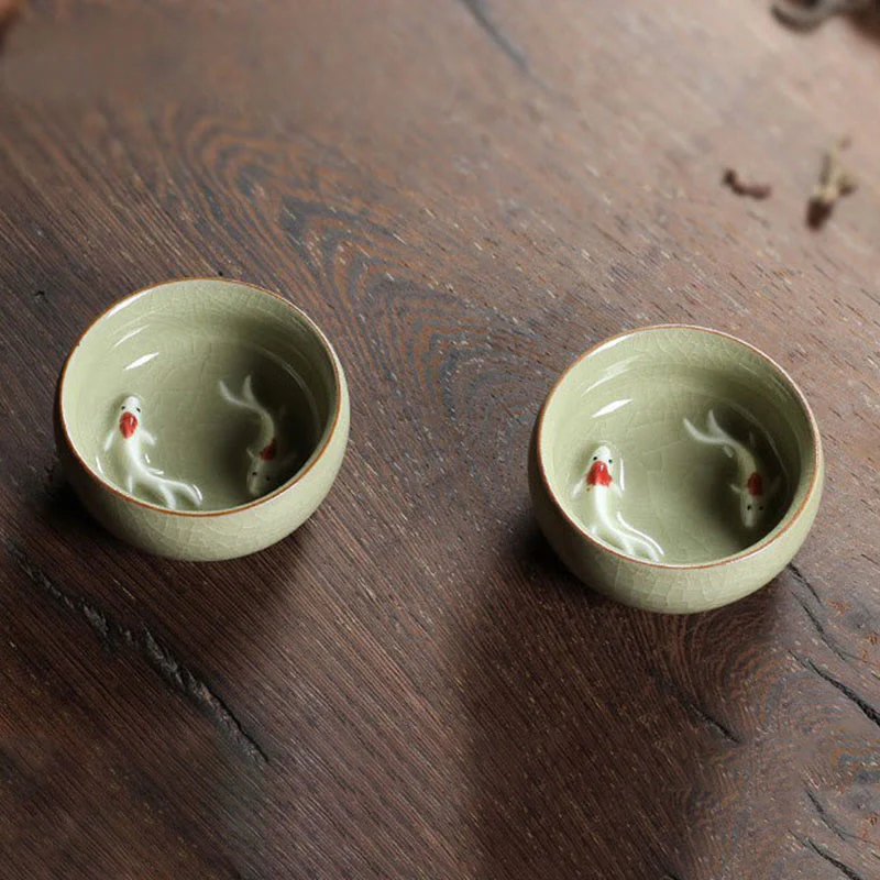 Buddha Stones Koi Fish colorato Tazza da tè in ceramica Kung Fu Tazza da tè Ciotola - Image 49