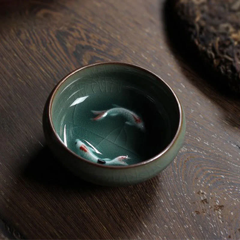 Buddha Stones Koi Fish colorato Tazza da tè in ceramica Kung Fu Tazza da tè Ciotola - Image 6