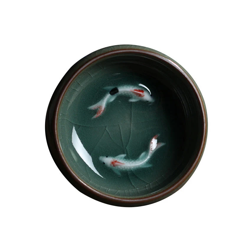 Buddha Stones Koi Fish colorato Tazza da tè in ceramica Kung Fu Tazza da tè Ciotola - Image 8