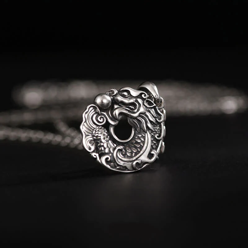 Buddha Stones Koi Fish Drago Pace Fibbia Ricchezza Collana Pendente - Image 9