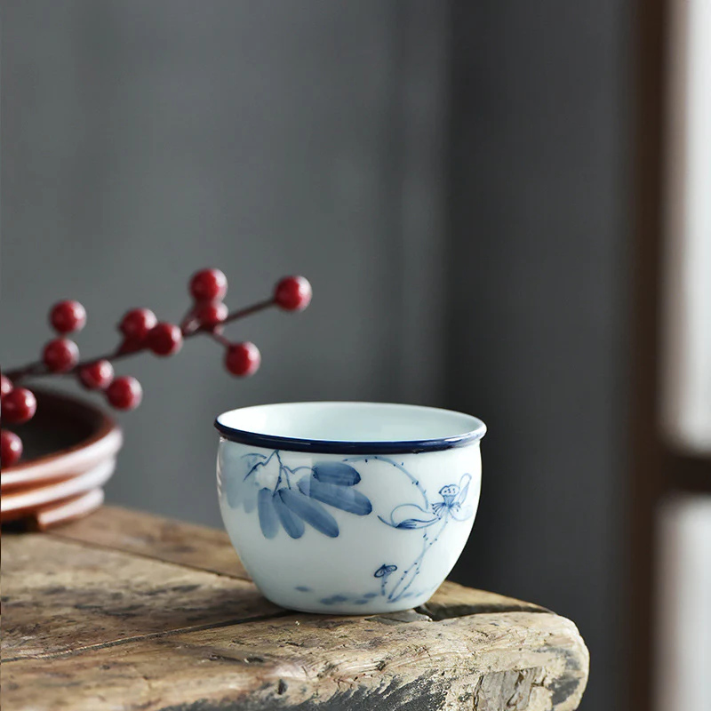 Buddha Stones Koi Pesce Fiore di Loto Foglia Montagne Albero Tazza da Tè in Ceramica Tazza da Tè Kung Fu 130ml - Image 8