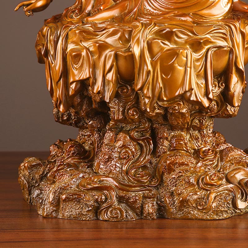 Buddha Stones Kwan Yin Avalokitesvara Successo Ottone Rame Statua Casa Scrivania Altare Decorazione - Image 11