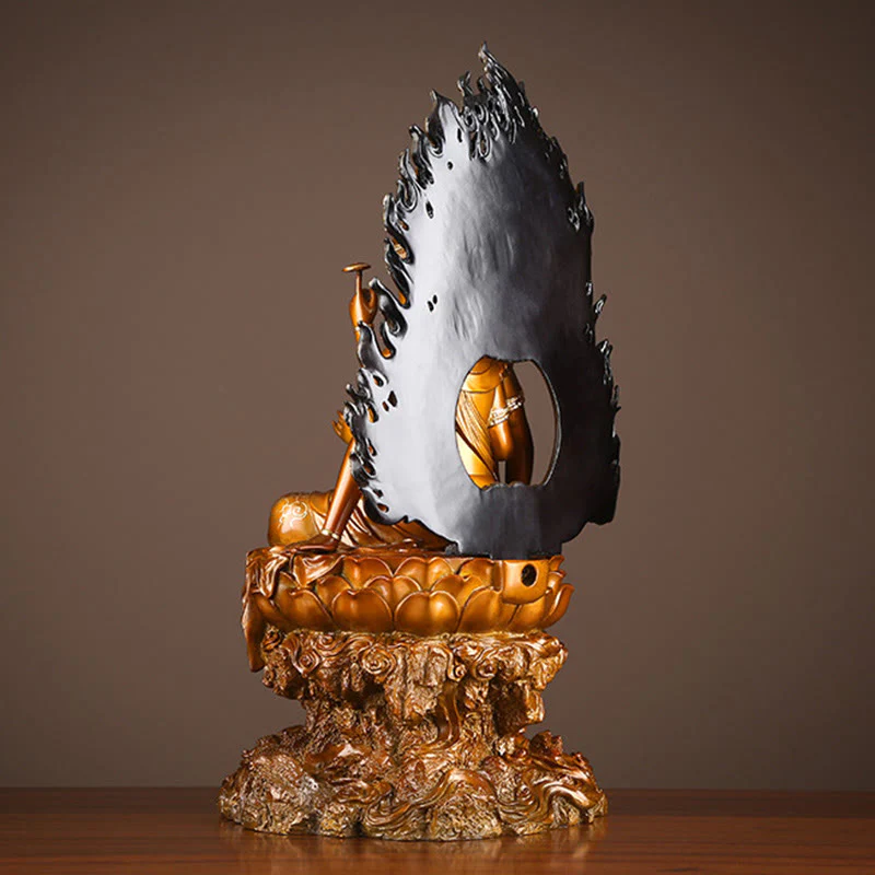Buddha Stones Kwan Yin Avalokitesvara Successo Ottone Rame Statua Casa Scrivania Altare Decorazione - Image 5