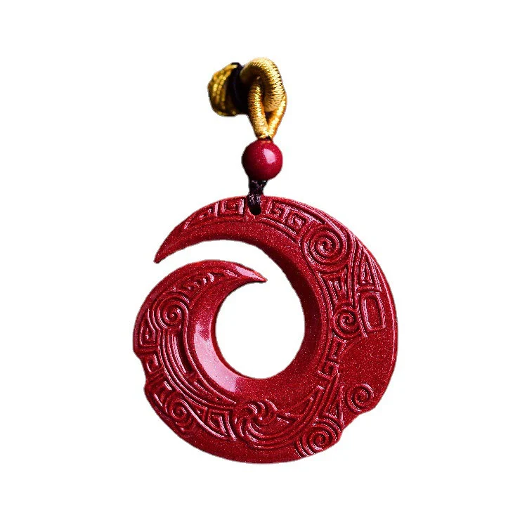 Buddha Stones La fortuna di una persona migliora il design del modello Collana con ciondolo di benedizione in cinabro naturale - Image 9