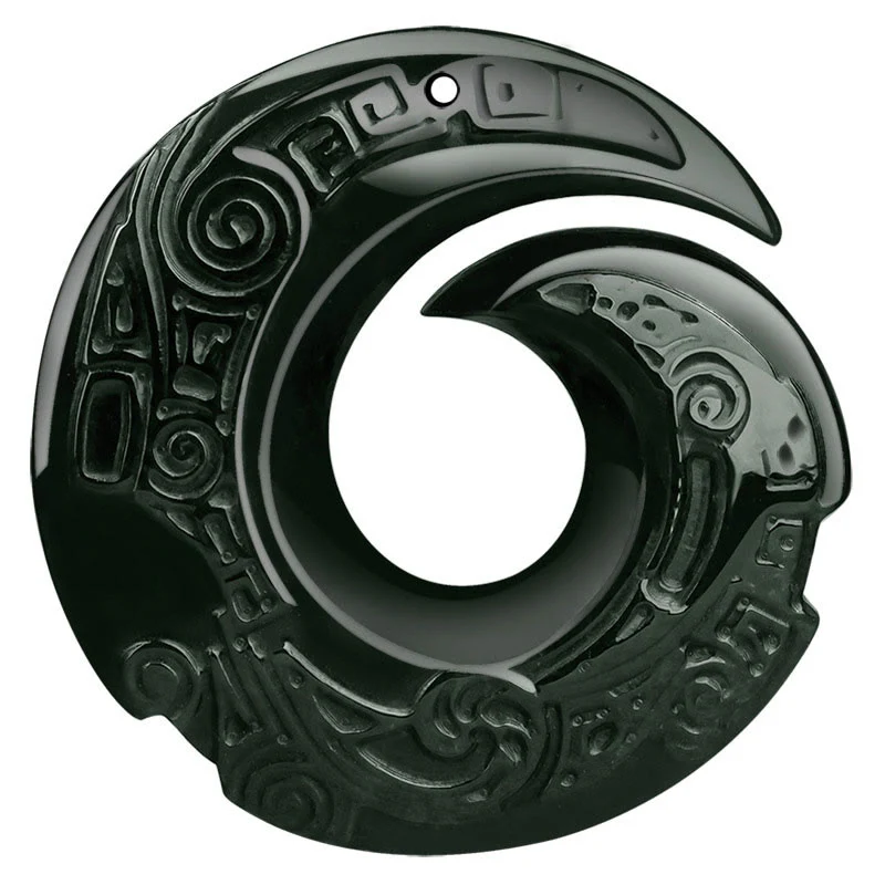 Buddha Stones La fortuna di una persona migliora il design del modello Collana con ciondolo di giada ciano naturale Hetian - Image 10