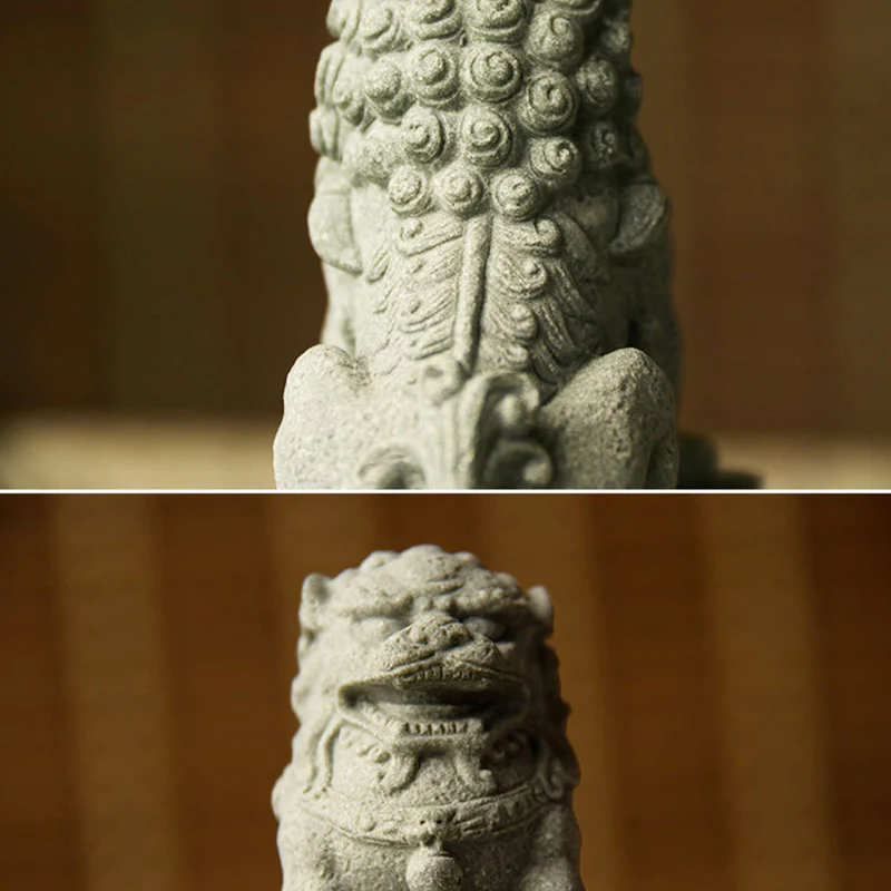 Buddha Stones Leone Fu Foo Cani Elefante Allontanare il Male Benedizione Decorazione della Casa - Image 10