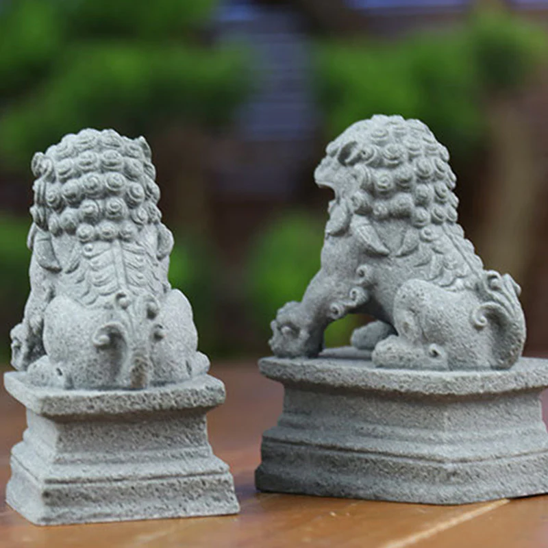 Buddha Stones Leone Fu Foo Cani Elefante Allontanare il Male Benedizione Decorazione della Casa - Image 8