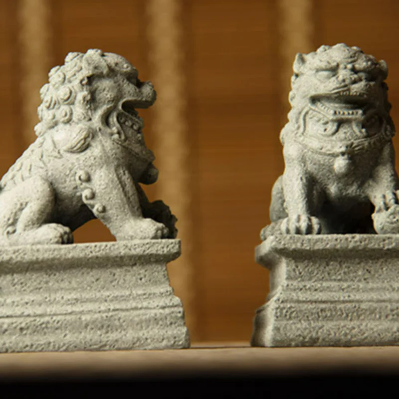 Buddha Stones Leone Fu Foo Cani Elefante Allontanare il Male Benedizione Decorazione della Casa - Image 9
